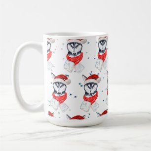 Mug Étoiles de Noël de la race de chien Husky sibérien