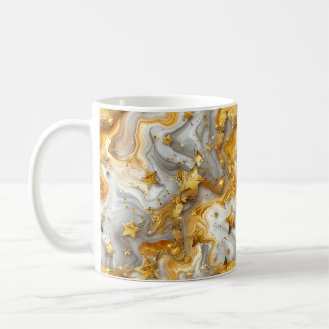 Mug Étoiles d'or en argent liquide, belle, brillante,  (Gauche)