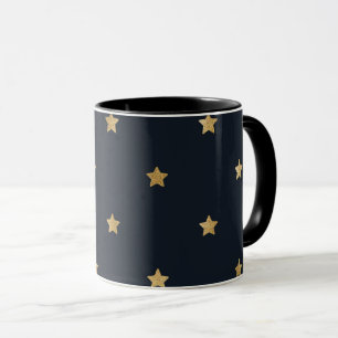 Mug étoiles d'or noir à minuit