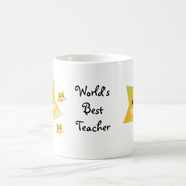 Mug Étoiles Dorées - Meilleur Professeur du Monde (Centre)