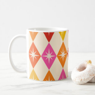 Mug Étoiles du milieu du XXe siècle sur diamants rétro