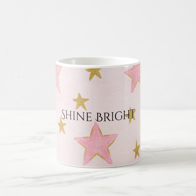 Mug Étoiles en or rose brillent (Centre)