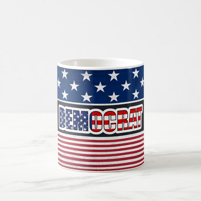 Mug Étoiles et Bandes Démocrate Patriotique  (This Democrat mug brings star-spangled energy to every coffee break.)