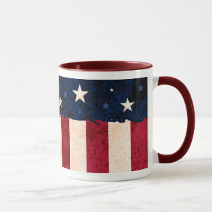 Mug Étoiles et drapeau des Etats-Unis de style d'art