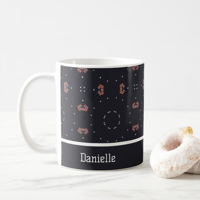 Mug Étoiles et motif d'engin spatial unique (Avec donut)