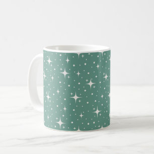 Mug Étoiles et points sur turquoise gris