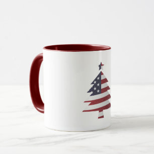 Mug Étoiles et rayures Snowy Christmas Tree Patriotiqu