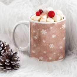 Mug Étoiles Flocons de Neige Rose Gold Pailleté