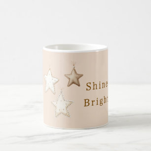 Mug Étoiles Marron Ivoire Crème Pêche