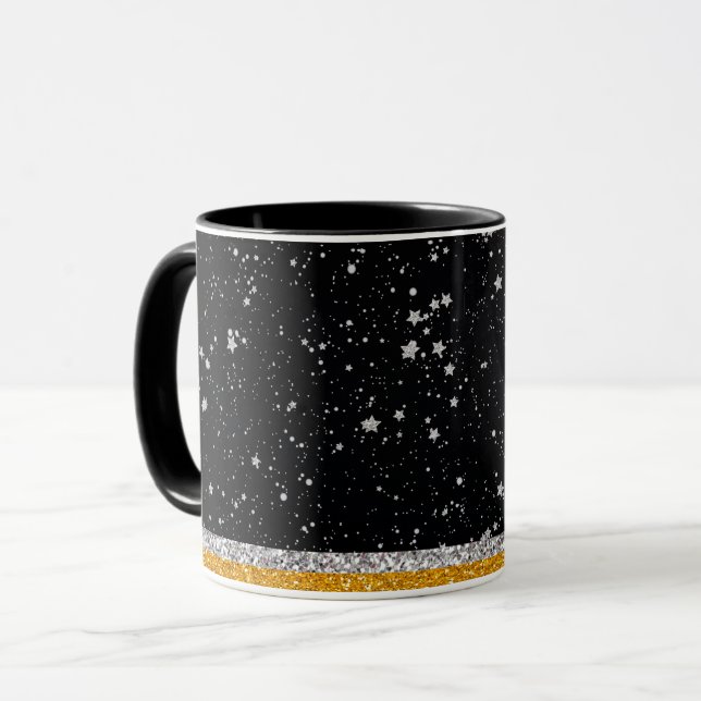 Mug Étoiles noires d'argent (Devant gauche)