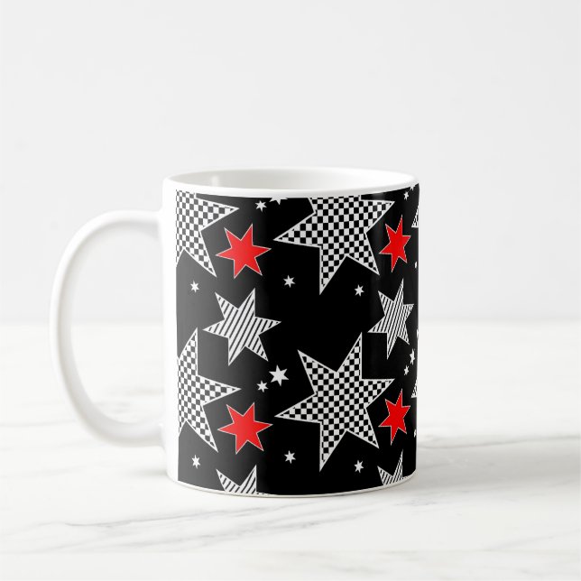 Mug Étoiles noires, rouges et blanches (Gauche)