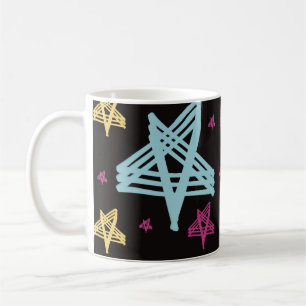 Mug Étoiles qui se balancent rose bleu noir 