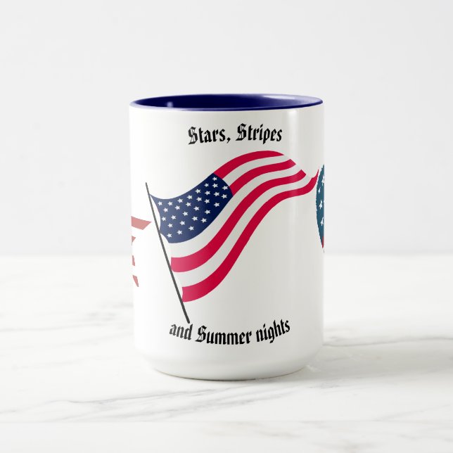 Mug "Étoiles, Rayures et Nuits d'Été" Café/Thé (Centre)