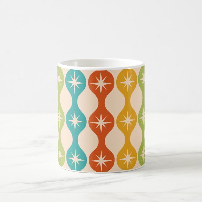Mug Étoiles rétro du milieu du siècle sur motif ogee  (Centre)