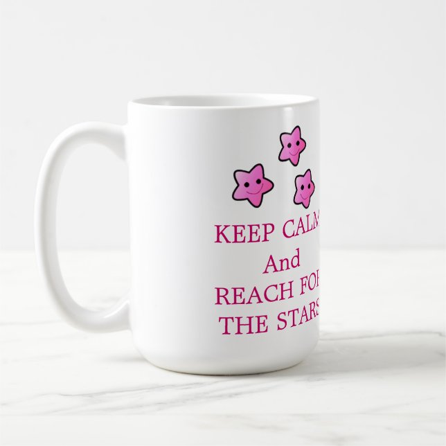 Mug Étoiles roses avec citation (Gauche)