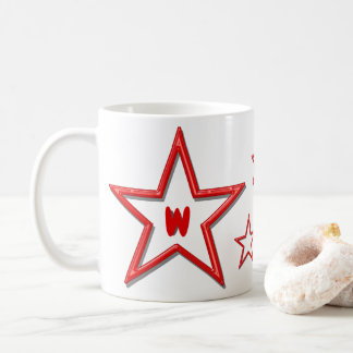 Mug - Étoiles rouges avec initiales