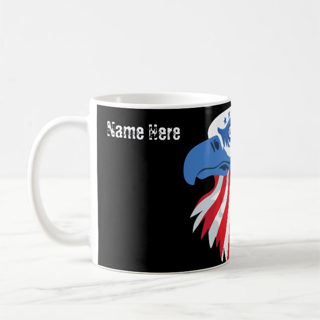 Mug Etoiles & Stripes Bald Eagle. Nom de la Personnali (Gauche)