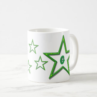 Mug - Étoiles vertes avec lettre