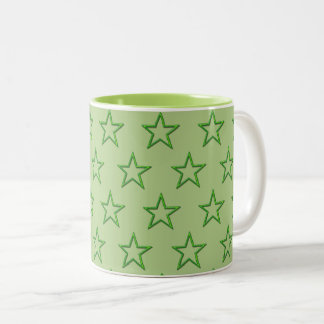 Mug - Étoiles vertes sur vert pâle