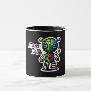 Mug Étrange et Insolite Ours Voodoo Cœur Vert Violet