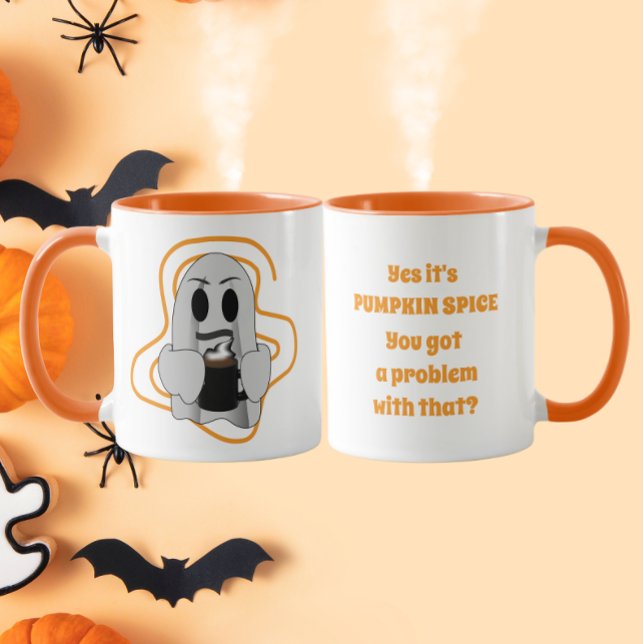 Mug Étrange Fantôme Citrouille Latte Épicé (Créateur téléchargé)