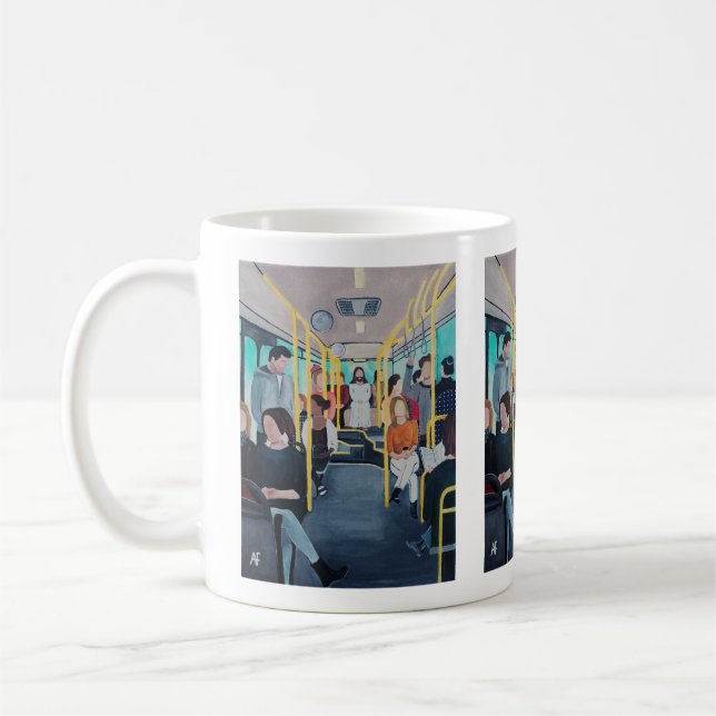 Mug Étranger dans le bus, peinture d'Alfred Fox  (Gauche)