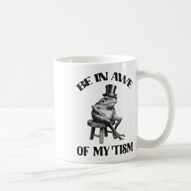 Mug Être À L'Abri De Mon Tism Funny Frog Autism Retro (Droite)