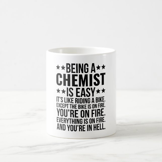 Mug Être chimiste est facile c'est comme rouler à vélo (Centre)
