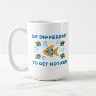 Mug Être différent design créatif unique avec poissons