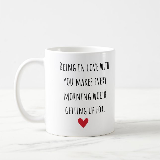 Mug Être en amour avec vous Anniversaire Cadeau (Gauche)