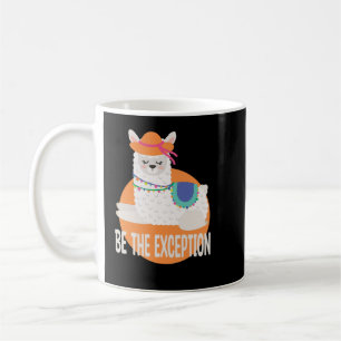 Mug Être L'Exception Kawaii Funny Llama White & Orange