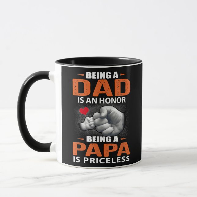 Mug Être Papa Est Un Honneur Être Papa Est Inestimable (Gauche)