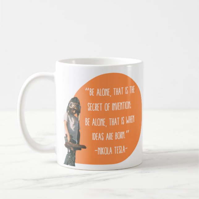 Mug Être seul avion Nikola Tesla Kid (Gauche)