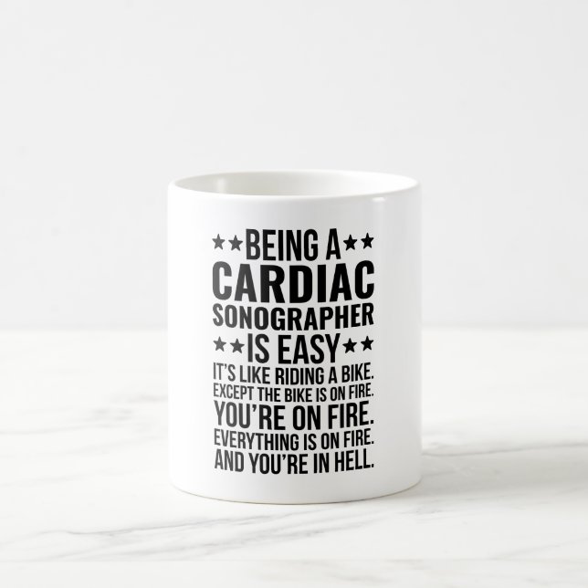 Mug Être Sonographe Cardiaque C'est facile C'est comme (Centre)