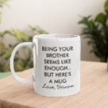 Mug Être ton frère<br><div class="desc">Cette conception peut être personnalisée en choisissant l'option Modifier la conception. Vous pouvez également transférer sur d'autres objets. Contactez-moi à l'adresse colorflowcreations@gmail.com ou utilisez l'option conversation en haut de la page si vous souhaitez avoir cette conception sur un autre produit ou si vous avez besoin d'aide pour cette conception. Voir...</div>