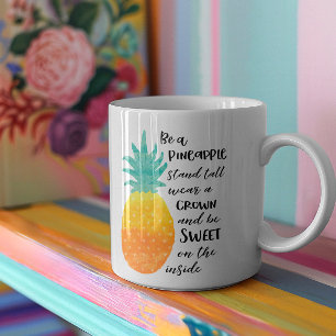 Mug Être un ananas Inspirationnel Aquarelle Typographi