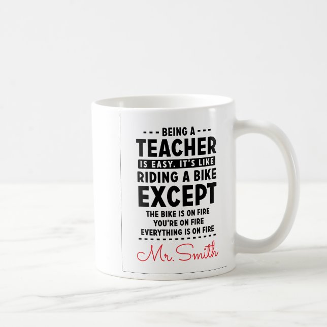 Mug Être un enseignant est facile drôle | Professeur (Droite)
