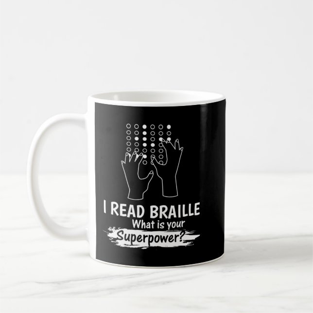 Mug Être un peu aveugle Sensibilisation braille Pullov (Gauche)