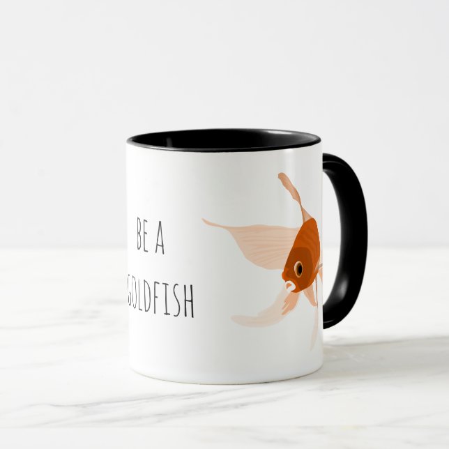Mug être une illustration de poisson rouge orange noir (Devant droit)
