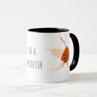 Mug être une illustration noire orange de poisson roug