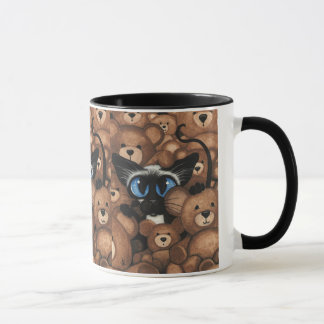Mug Étreinte d'ours de nounours de chat siamois par