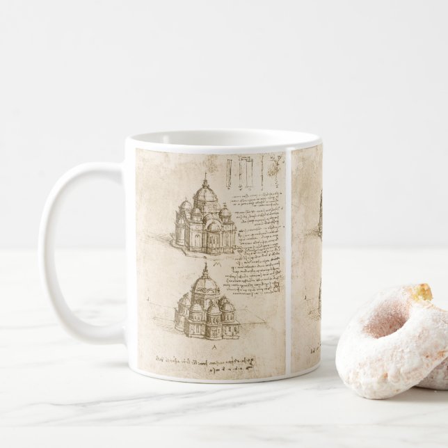 Mug Étude de cathédrale architecturale de Léonard de V (Avec donut)