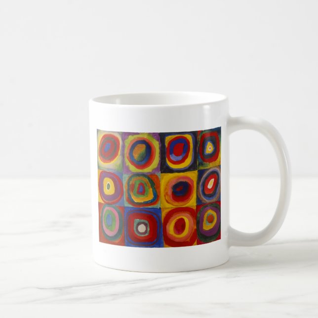 Mug Étude de couleur des cercles Carré par Kandinsky (Droite)