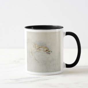 Mug Étude d'un Fox de acroupissement, faisant face au