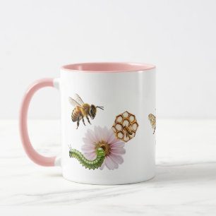 Mug Étude vibrante de la nature Abeille Chenille Jardi