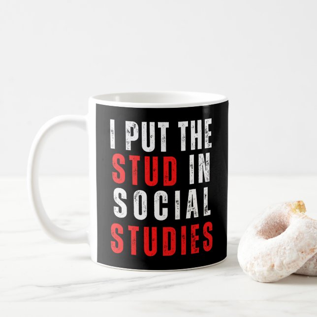 Mug Études sociales Appréciation de l'enseignant Étude (Avec donut)