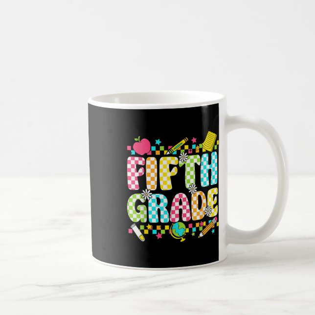 Mug Étudiant de 5e année Super À damiers Retour (Droite)