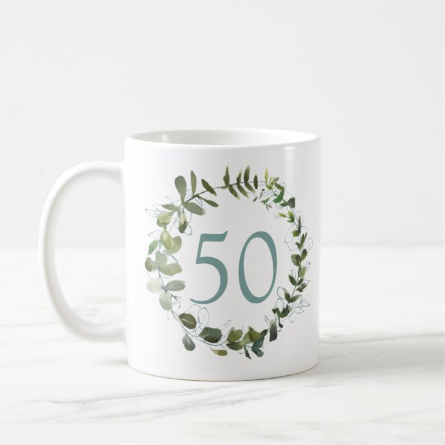 Mug Eucalyptus Aquarelle 50e anniversaire (Gauche)