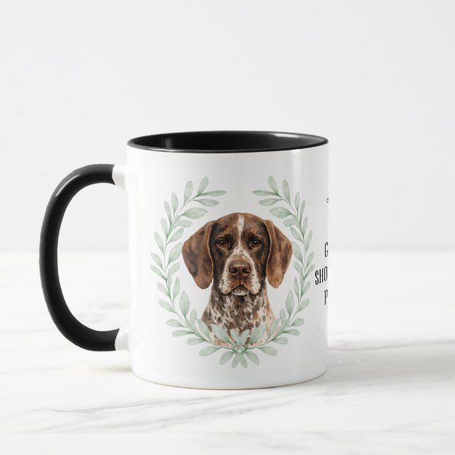 Mug Eucalyptus German Shorthaired Pointer Monogram (Gauche)
