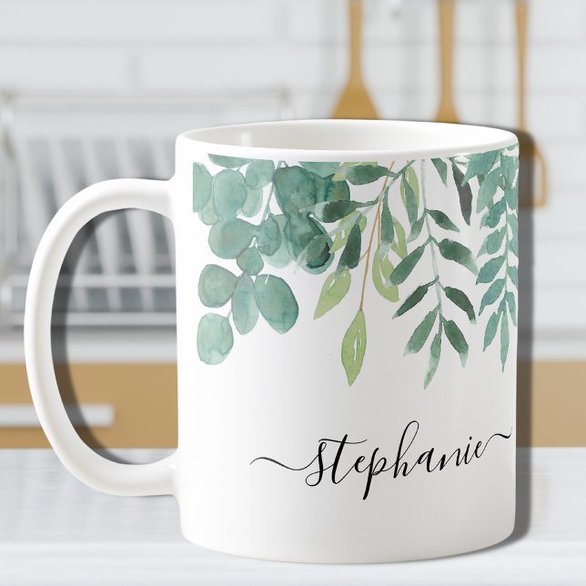 Mug Eucalyptus Green Nom personnalisé (Créateur téléchargé)